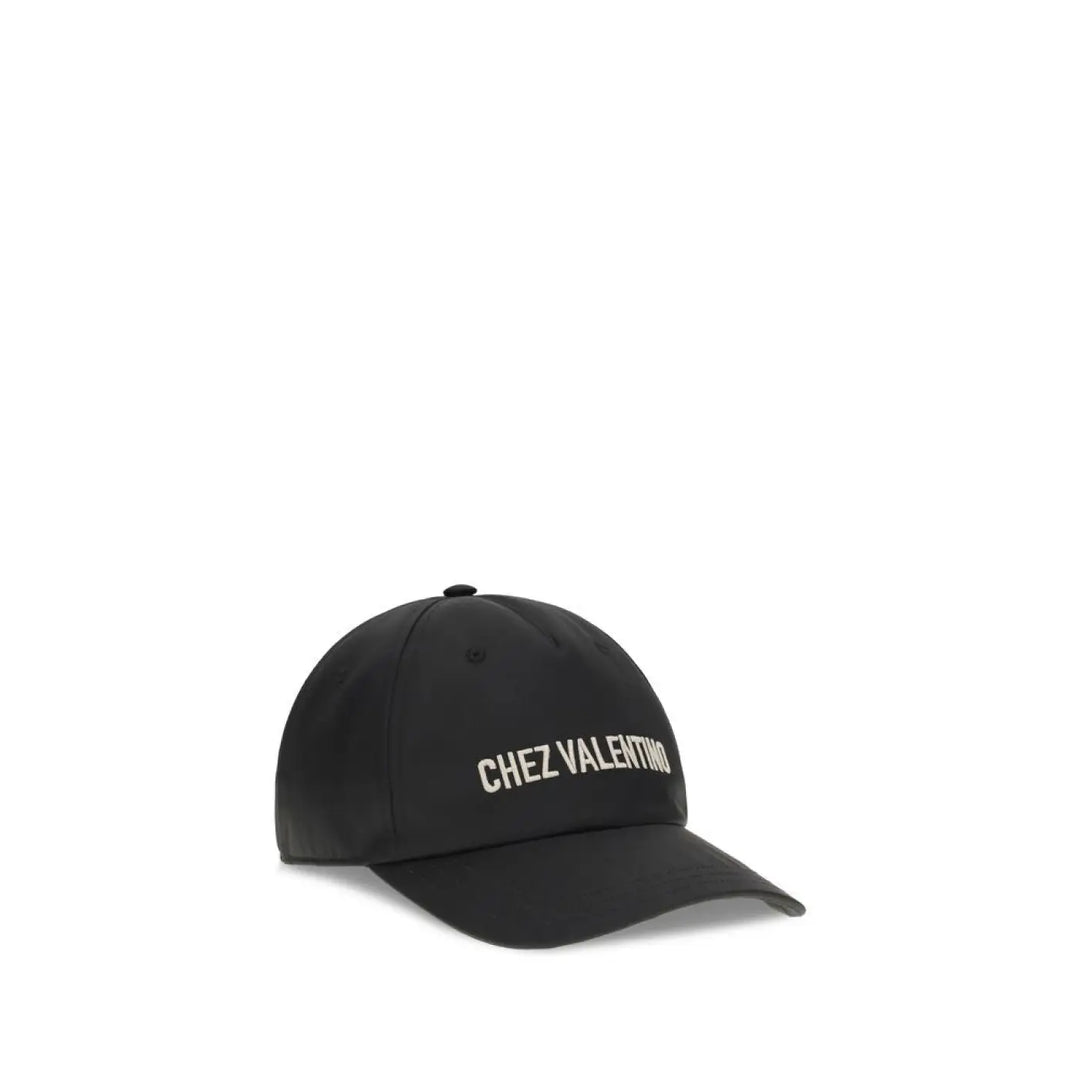 Valentino Garavani Black Cotton Cap (baseball Hat)