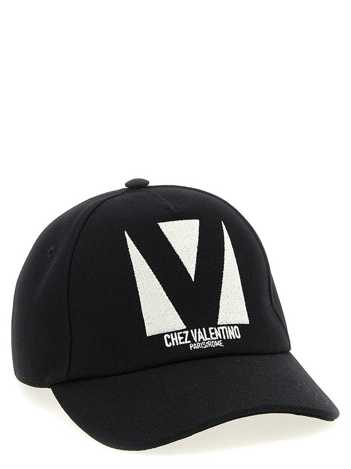 Valentino Garavani Black Cotton Cap (baseball Hat)