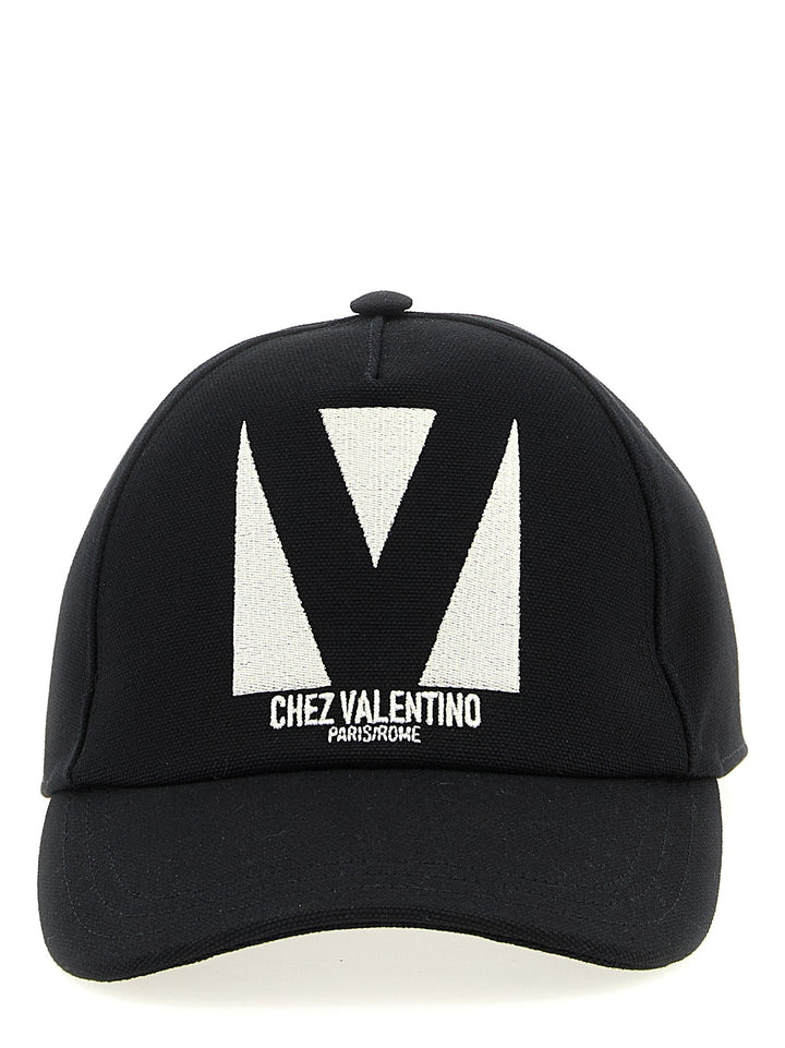 Valentino Garavani Black Cotton Cap (baseball Hat)