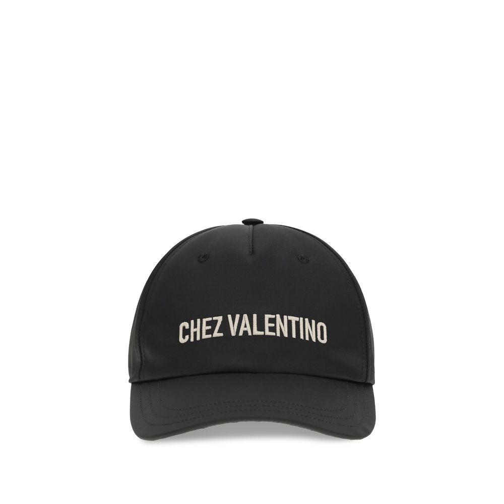 Valentino Garavani Black Cotton Cap (baseball Hat)