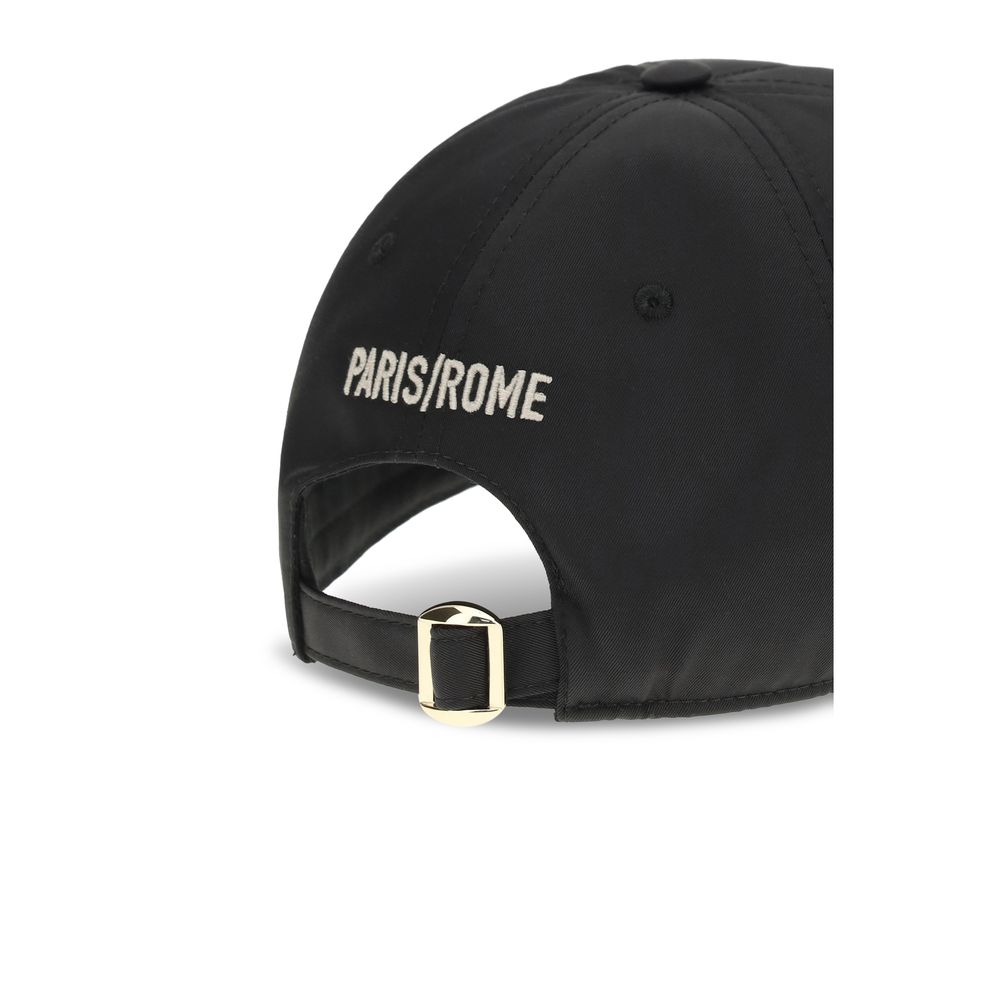 Valentino Garavani Black Cotton Cap (baseball Hat)