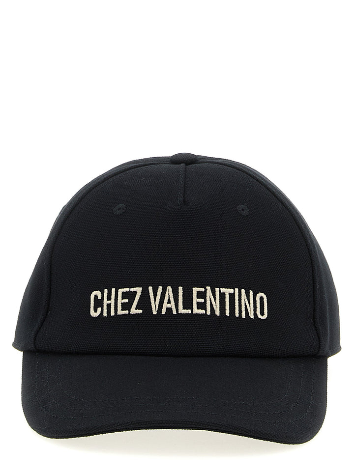 Valentino Garavani Black Cotton Cap (baseball Hat)