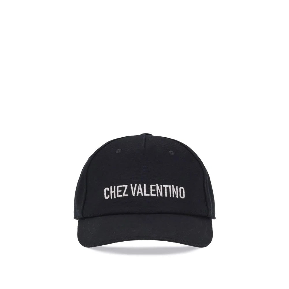 Valentino Garavani Black Cotton Cap (Baseball Hat)