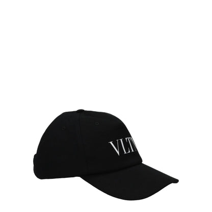 Valentino Garavani Black Cotton Hat with Front Logo HDA10TNQ0NI