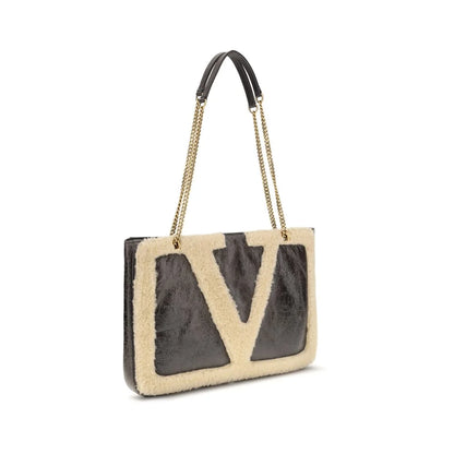 Valentino Garavani Black Lamb Ovis Aries Shoulder Bag