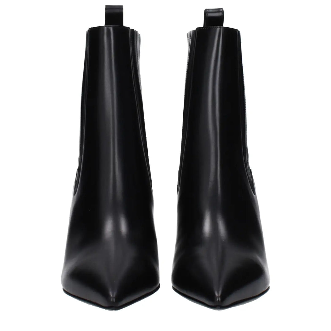 Valentino Garavani Black Leather Ankle Boots