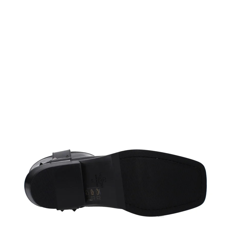 Valentino Garavani Black Leather Ankle Boots