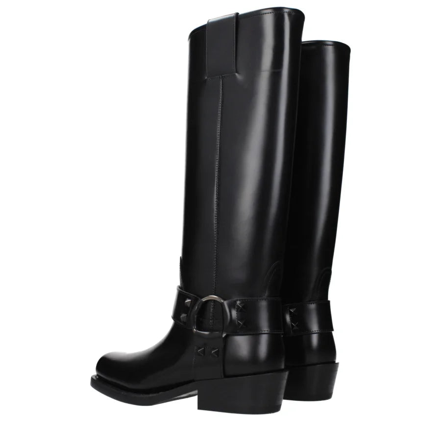Valentino Garavani Black Leather Boots