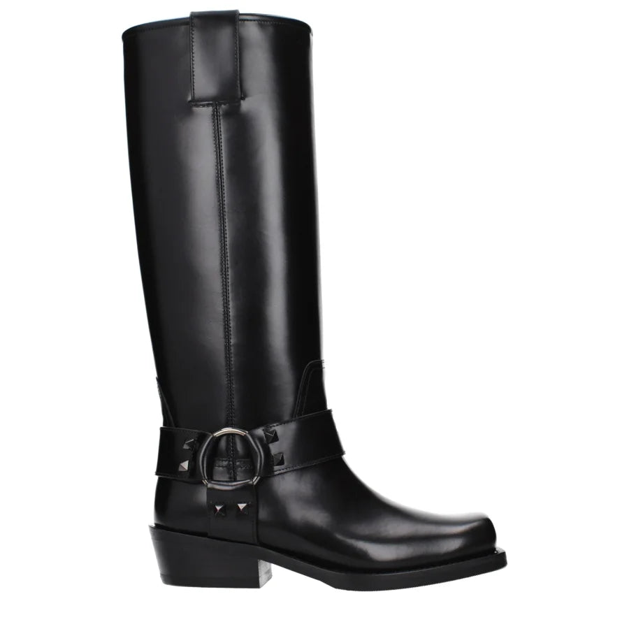 Valentino Garavani Black Leather Boots