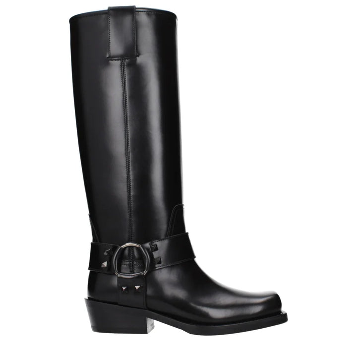Valentino Garavani Black Leather Boots