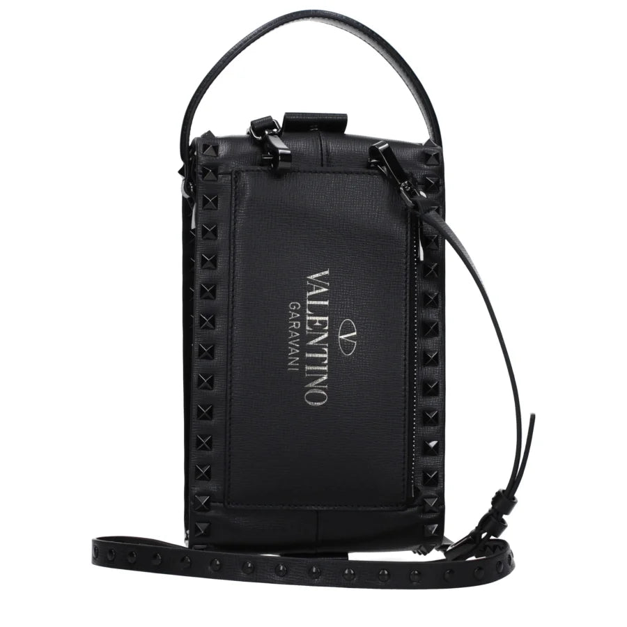 Valentino Garavani Black Leather Clutch Bag