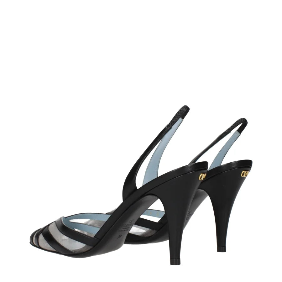 Valentino Garavani Black Leather High Heel Pumps