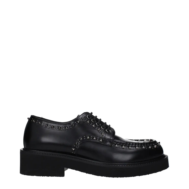 Valentino Garavani Black Leather Oxfords and Derbies