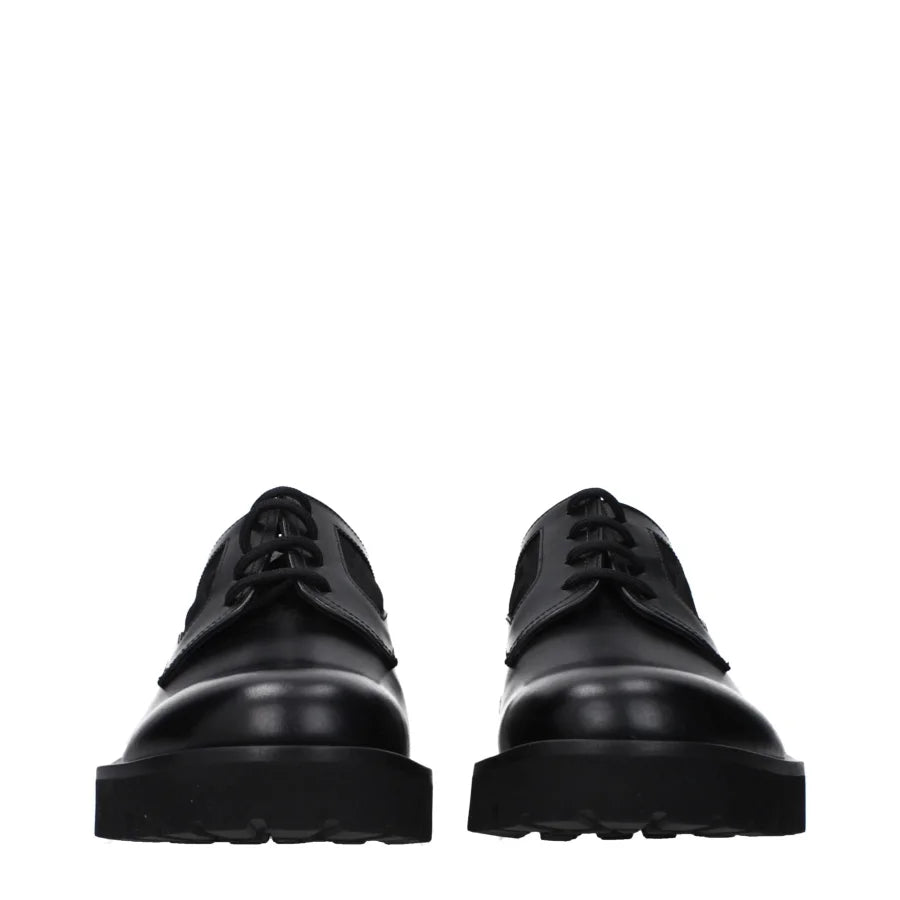 Valentino Garavani Black Leather Oxfords And Derbies