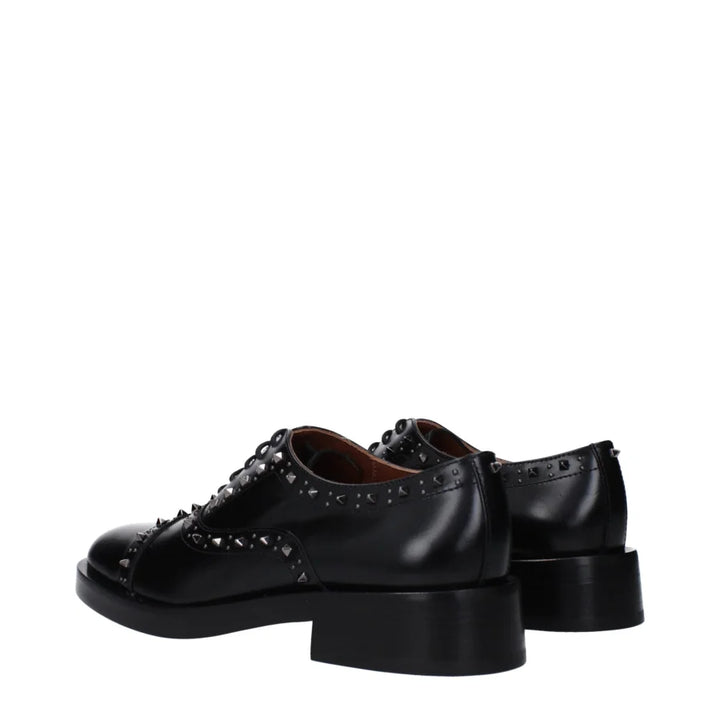 Valentino Garavani Black Leather Oxfords And Derbies