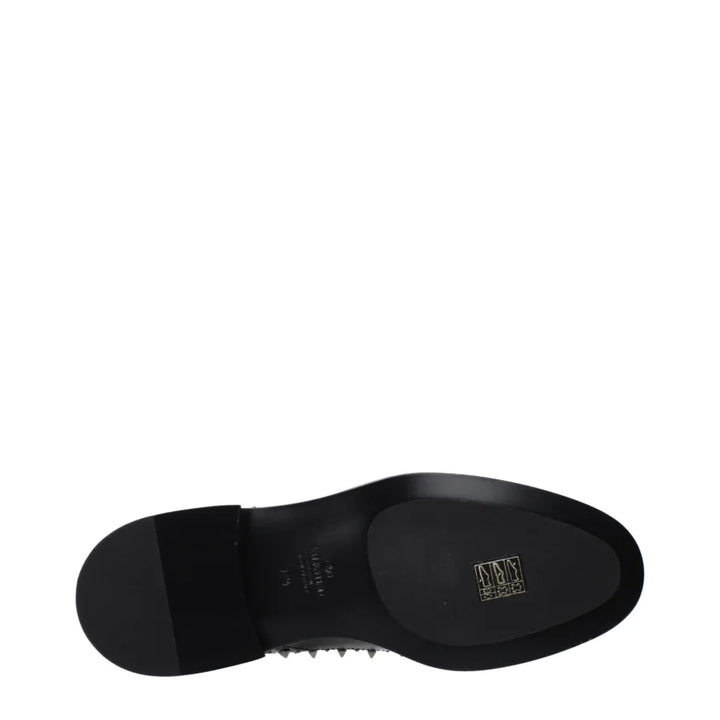 Valentino Garavani Black Leather Oxfords And Derbies