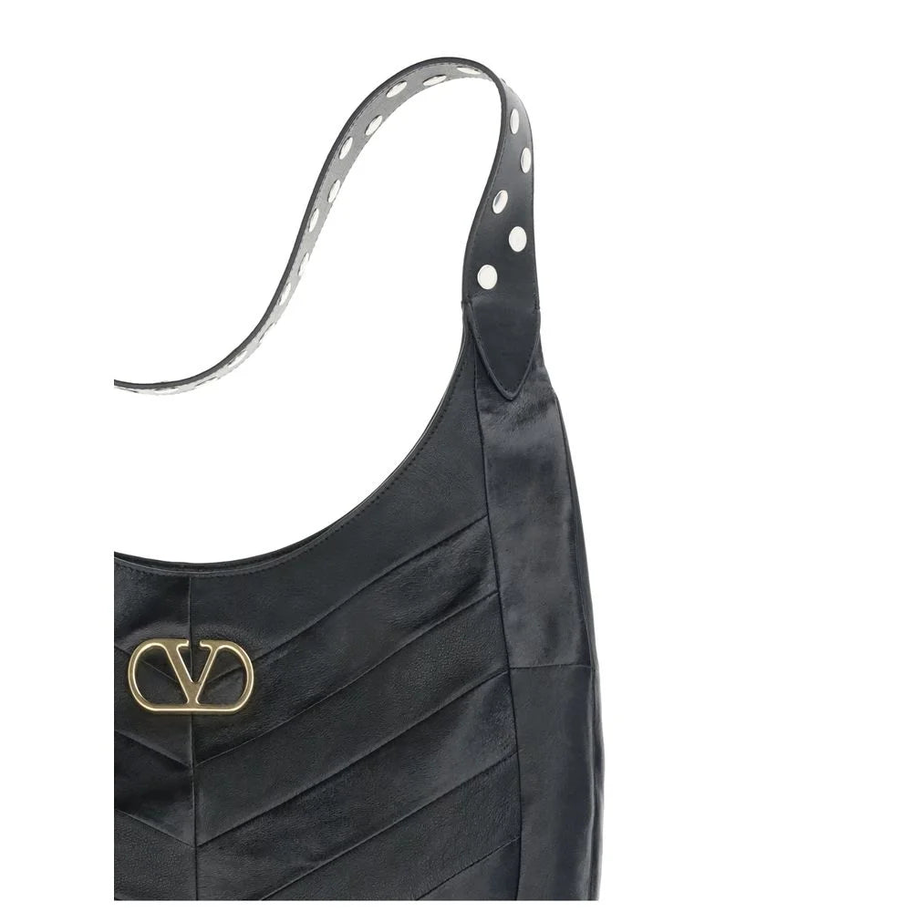 Valentino Garavani Black Leather Shoulder Bag