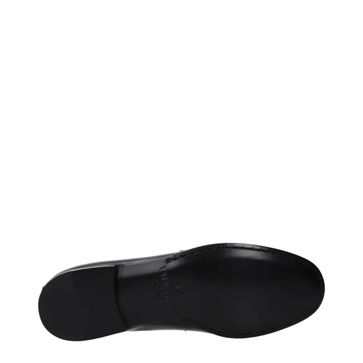 Valentino Garavani Black Leather Slip-On Loafers
