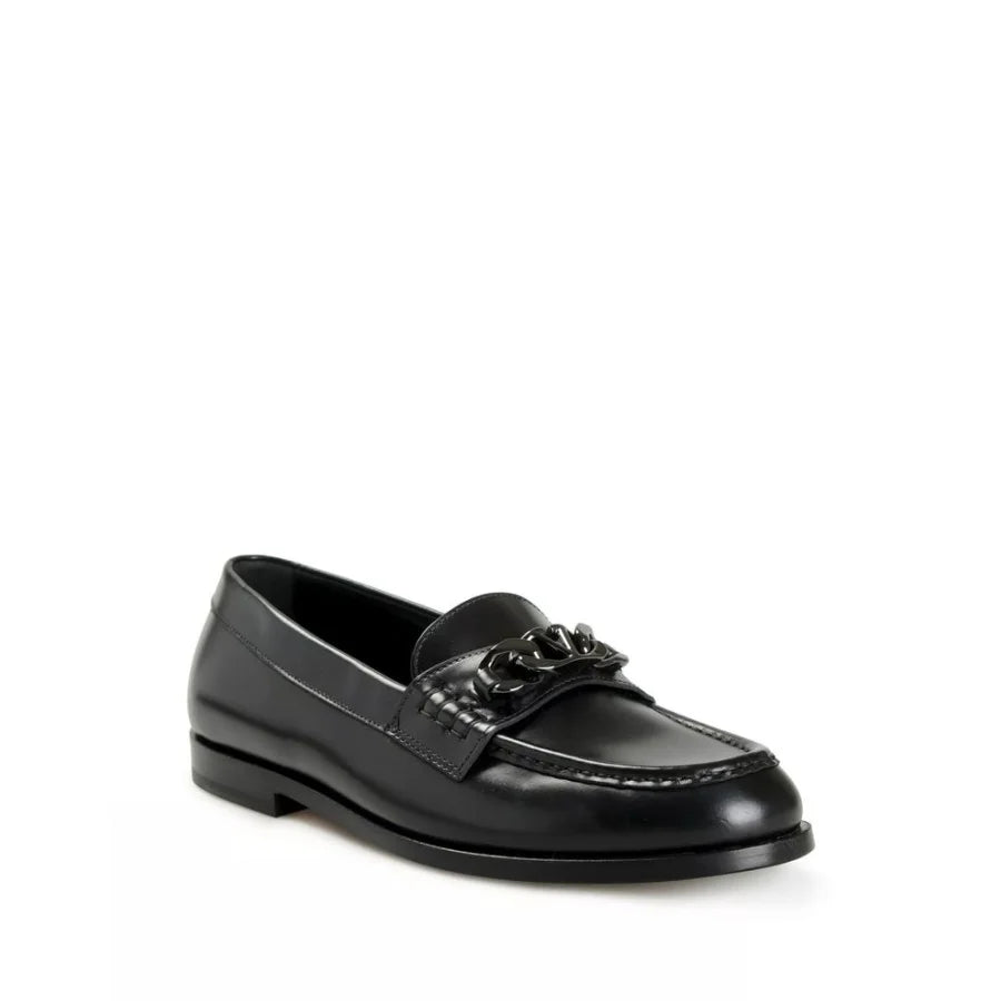 Valentino Garavani Black Leather Slip-On Loafers