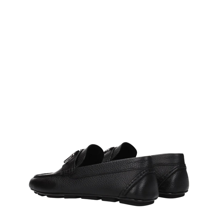 Valentino Garavani Black Leather Slip-On Loafers