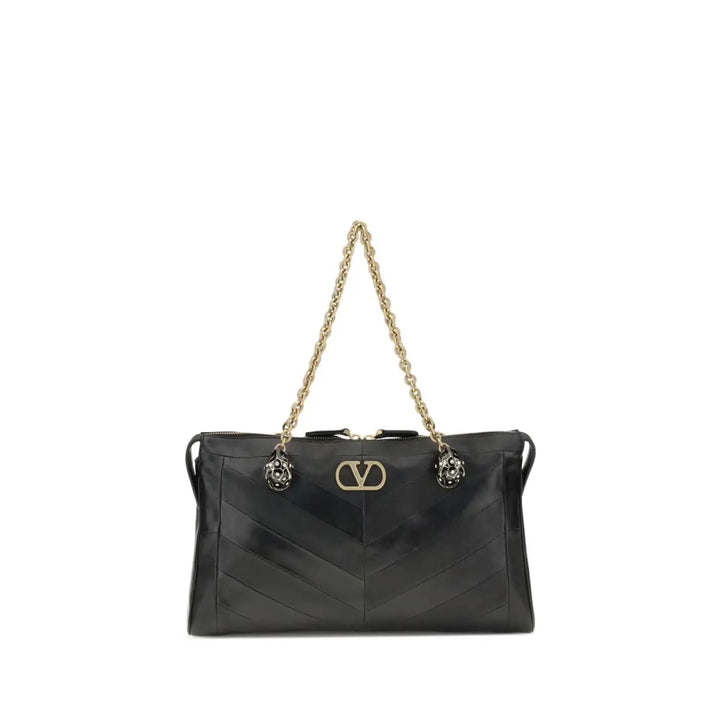 Valentino Garavani Black Napa Leather / Calf Bos Taurus Shoulder Bag