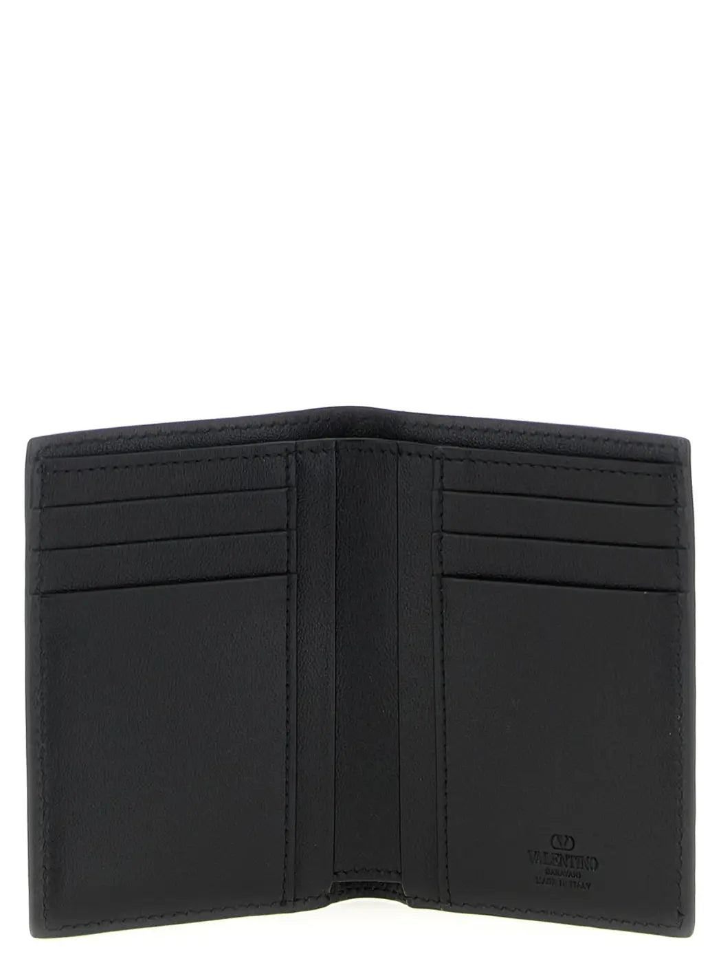 Valentino Garavani Black Ostrich Skin Cardholder