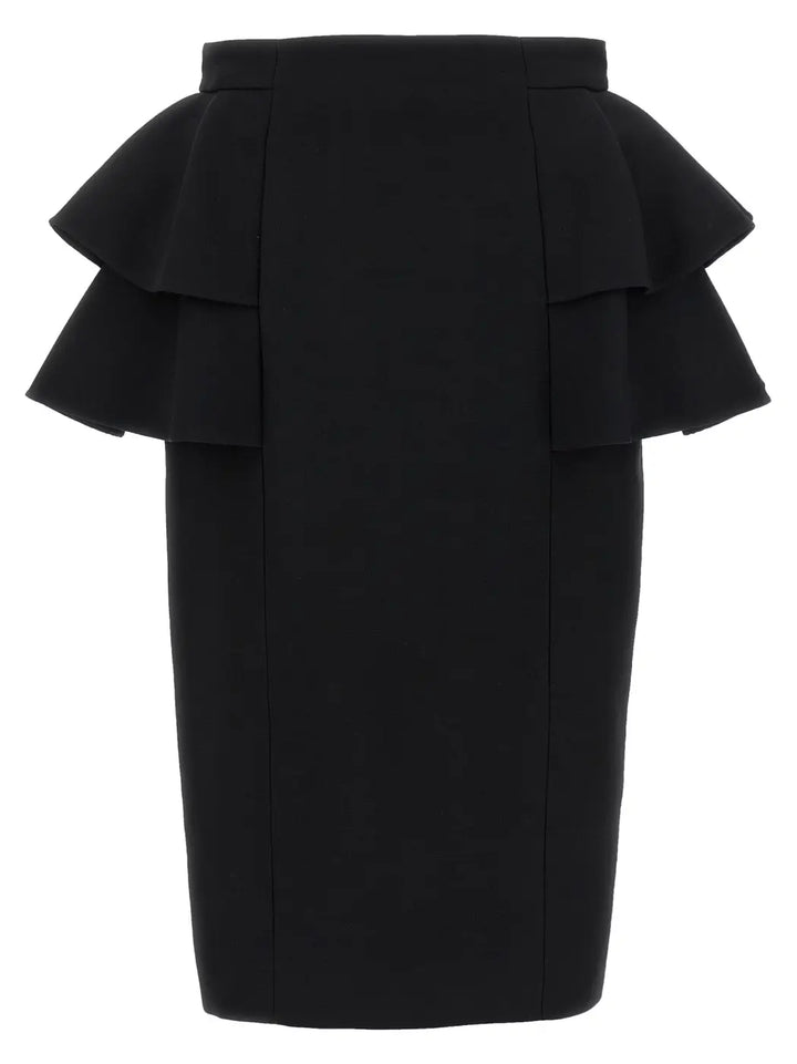 Valentino Garavani Black Virgin Wool Midi Skirt
