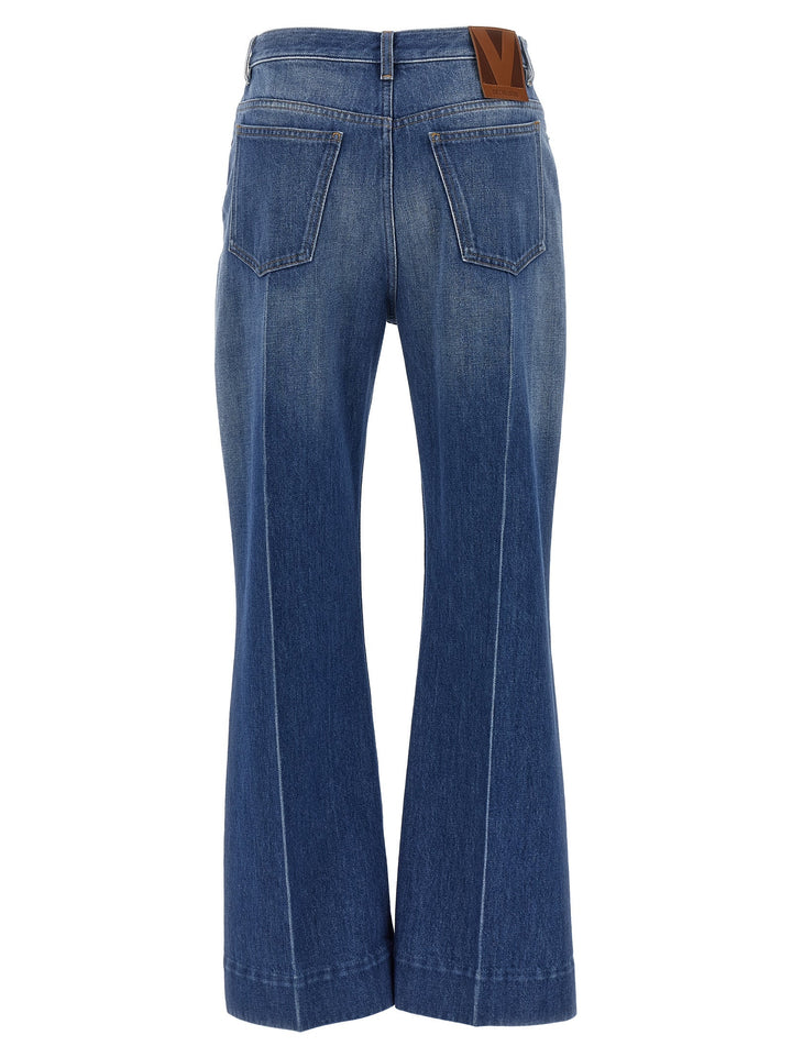 Valentino Garavani Blue Cotton Flared Jeans