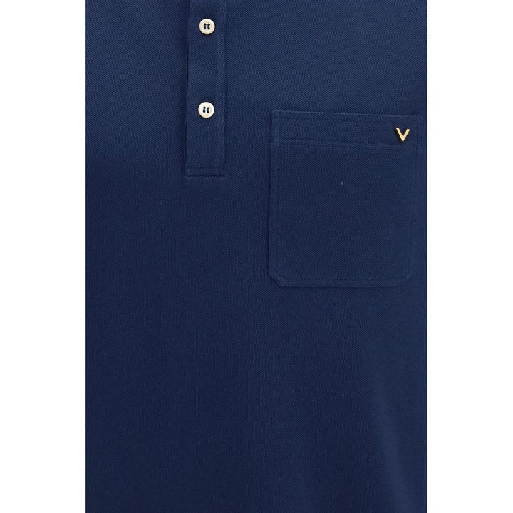 Valentino Garavani Blue Cotton Polo Shirt