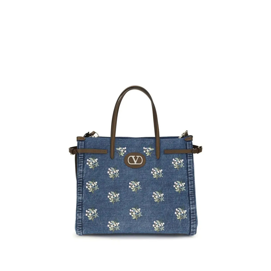 Valentino Garavani Blue Cotton Shoulder Bag