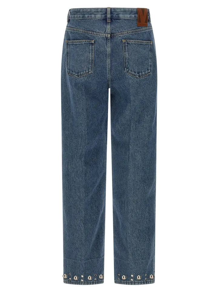 Valentino Garavani Blue Cotton Straight-leg Jeans