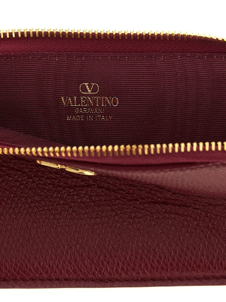 Valentino Garavani Bordeaux Lamb Leather Cardholder