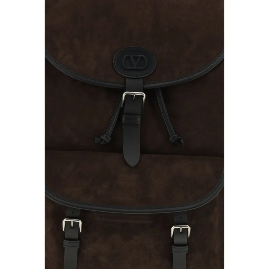 Valentino Garavani Brown Calf Leather Bos Taurus Backpack