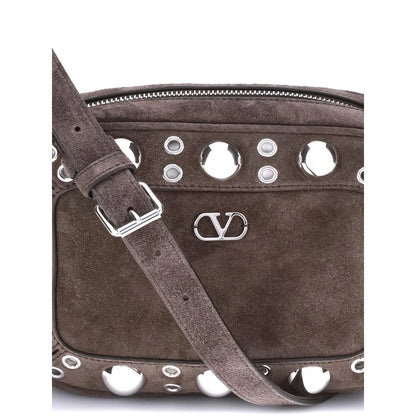 Valentino Garavani Brown Calf Leather Bos Taurus Shoulder Bag