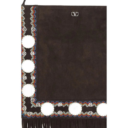 Valentino Garavani Brown Calf Leather Bos Taurus Shoulder Bag