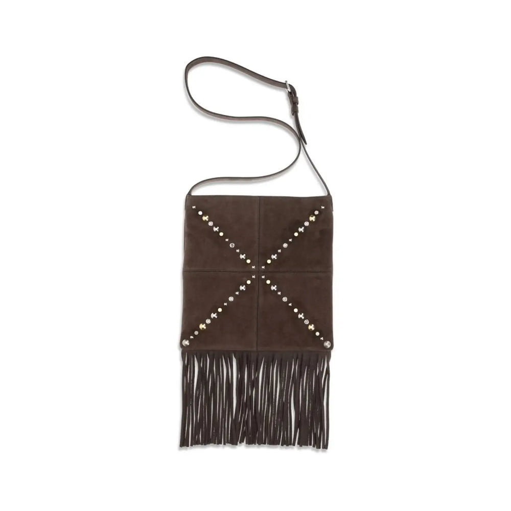 Valentino Garavani Brown Calf Leather Bos Taurus Shoulder Bag