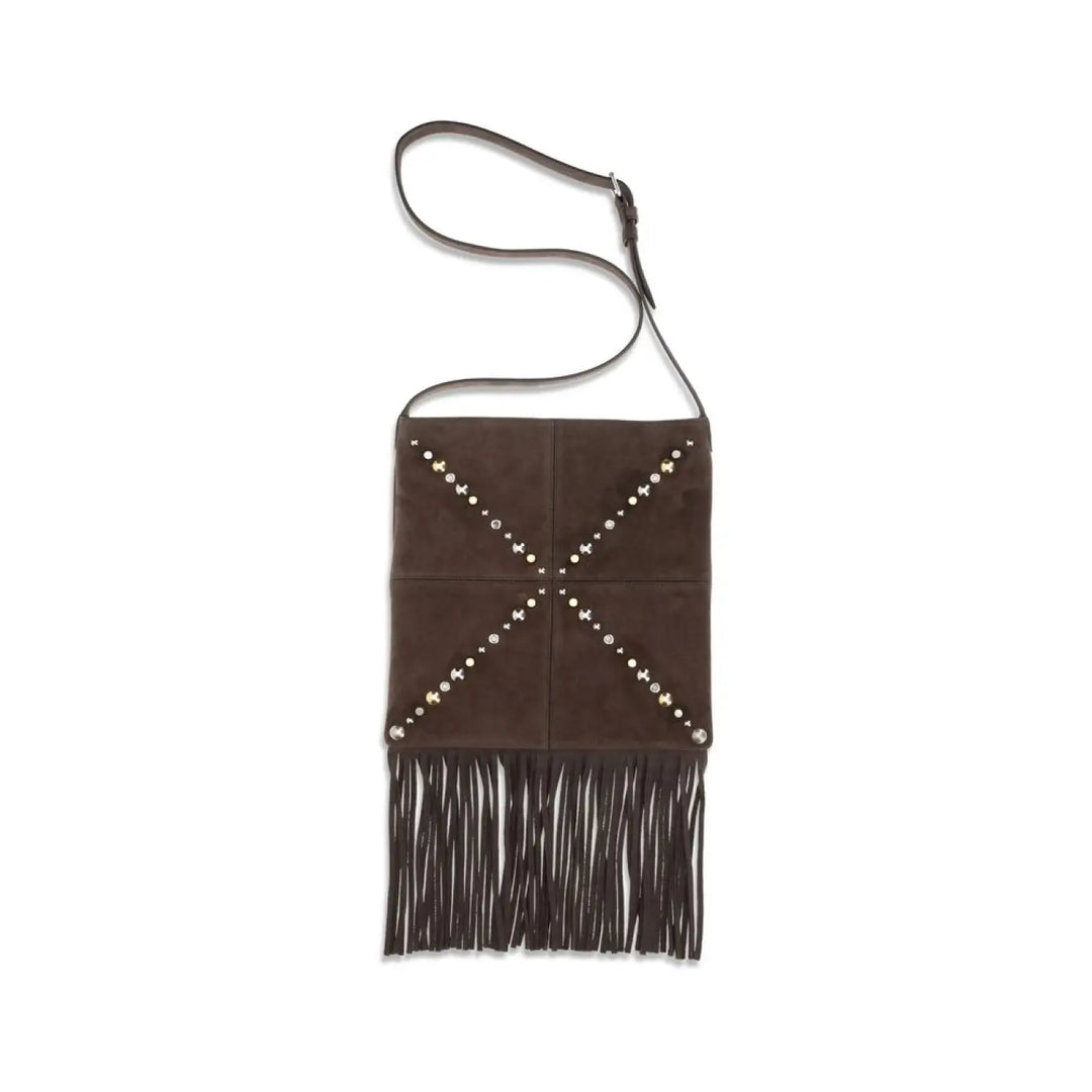 Valentino Garavani Brown Calf Leather Bos Taurus Shoulder Bag