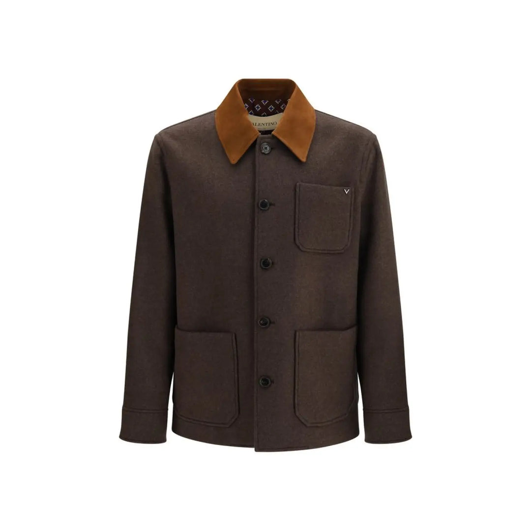 Valentino Garavani Brown Wool Oves Aries Full-length Jacket