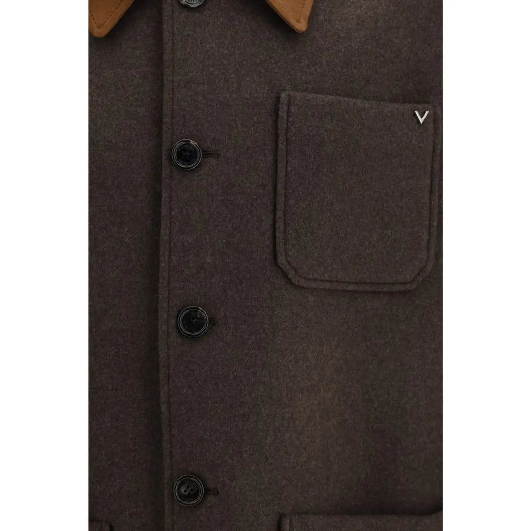 Valentino Garavani Brown Wool Oves Aries Full-length Jacket