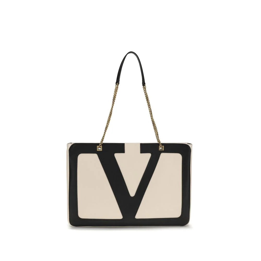 Valentino Garavani Cream Lamb Ovis Aries Shoulder Bag