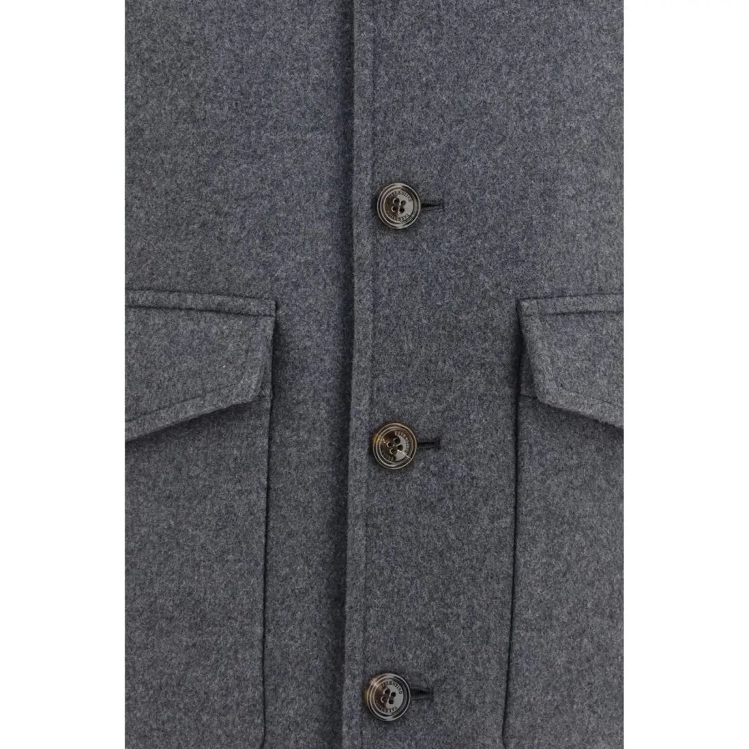 Valentino Garavani Gray Wool Oves Aries Full-length Jacket