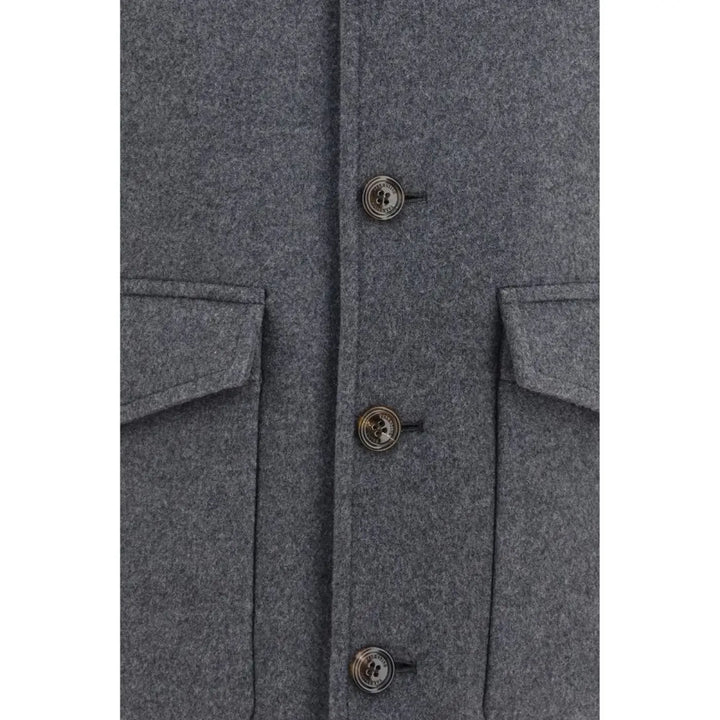 Valentino Garavani Gray Wool Oves Aries Full-length Jacket
