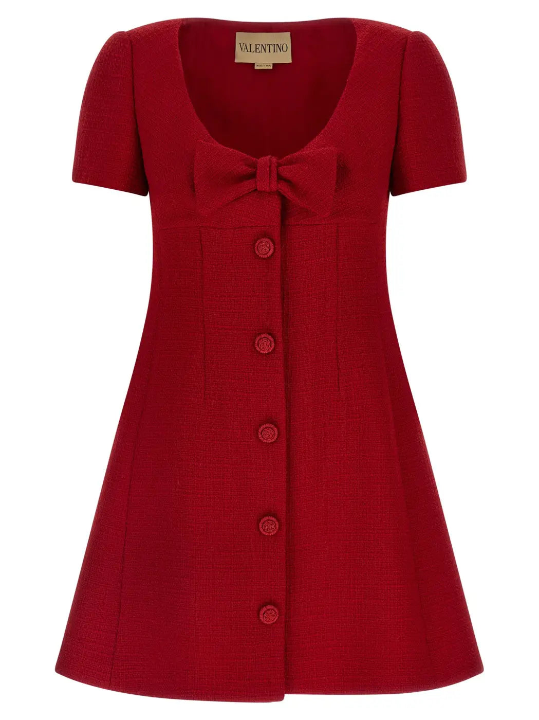 Valentino Garavani Red Virgin Wool Short Dress
