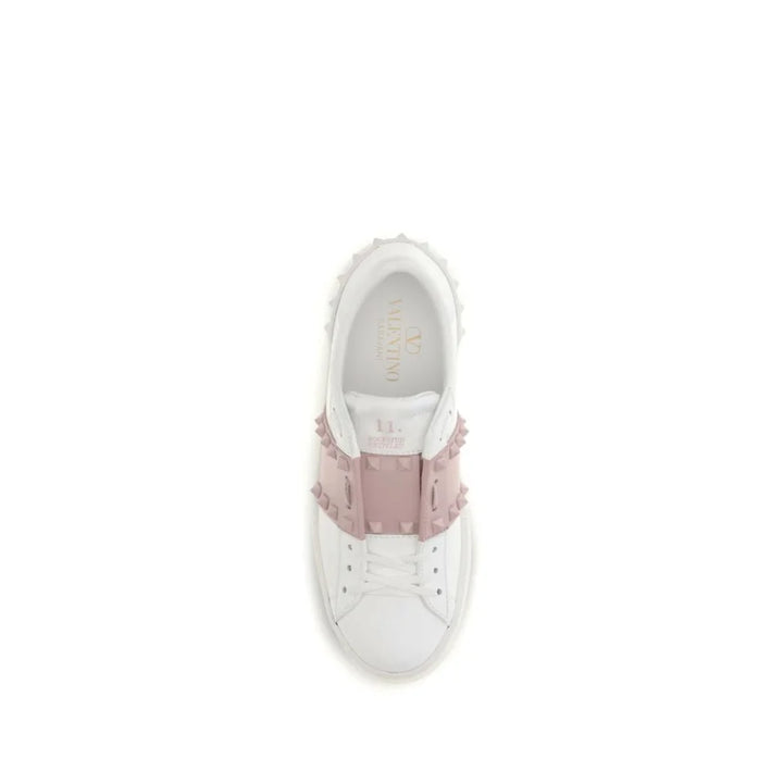 Valentino Garavani White Calf Leather Bos Taurus Athletic Sneakers