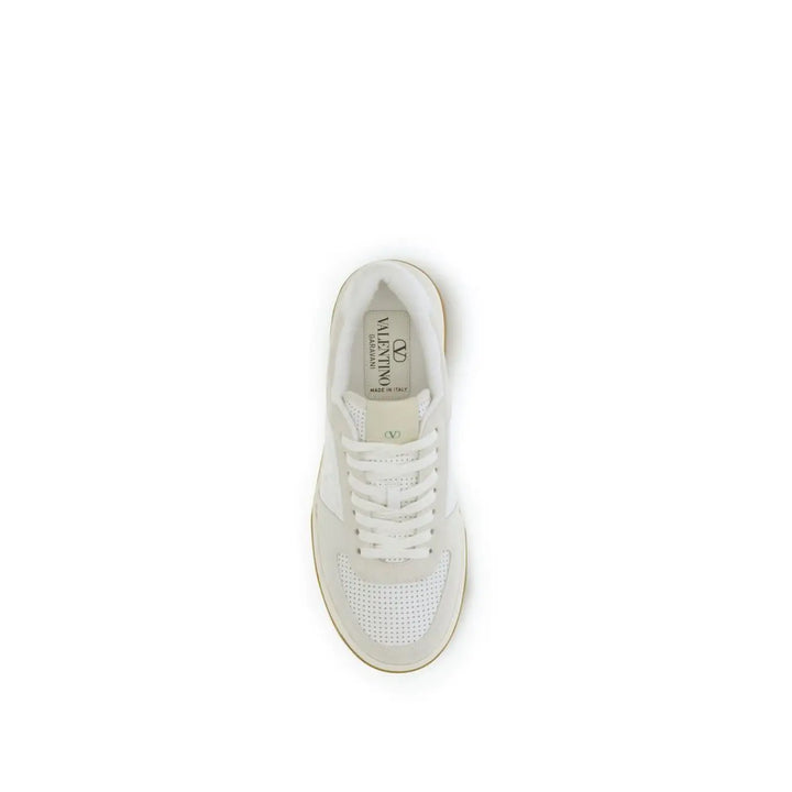 Valentino Garavani White Calf Leather Bos Taurus Athletic Sneakers