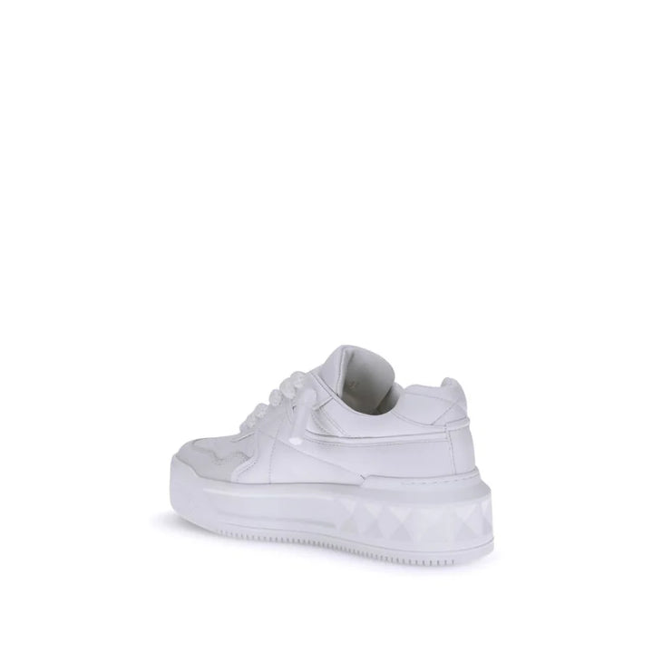 Valentino Garavani White Calf Leather Bos Taurus Chunky Sneakers