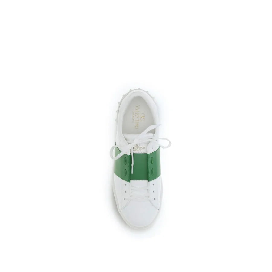 Valentino Garavani White Calf Leather Bos Taurus Low Top Sneakers