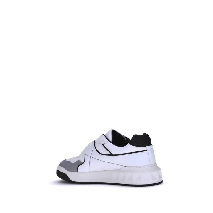Valentino Garavani White Calf Leather Bos Taurus Low Top Sneakers