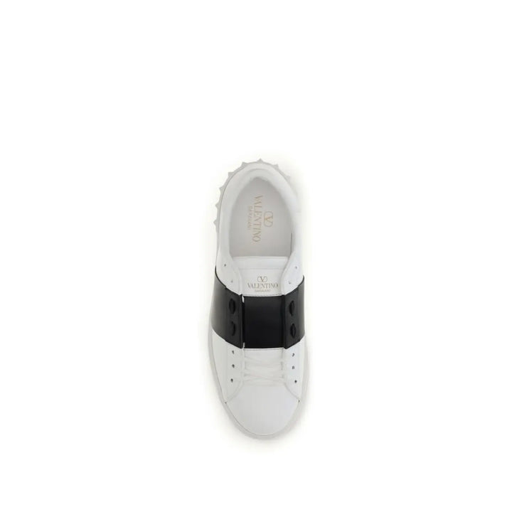 Valentino Garavani White Calf Leather Bos Taurus Low Top Sneakers