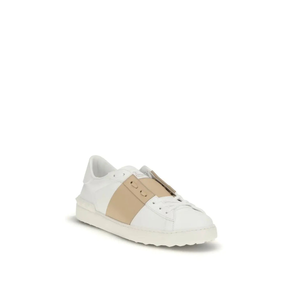 Valentino Garavani White Calf Leather Bos Taurus Low Top Sneakers